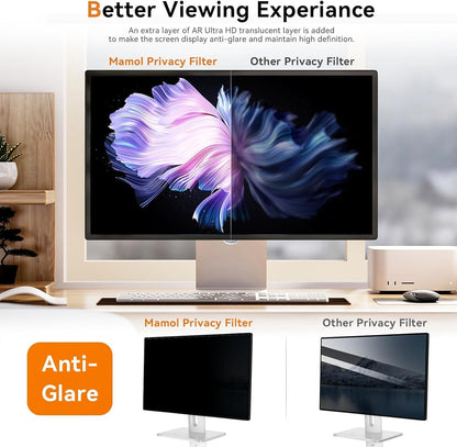 [5-Pack] 31.5 Inch Computer Privacy Screen for 16:9 Widescreen Monitor, Anti Glare Anti-UV Eye Protection Desktop PC LED Monitor Filter, Removable Anti-Scratch Screen Film 31in