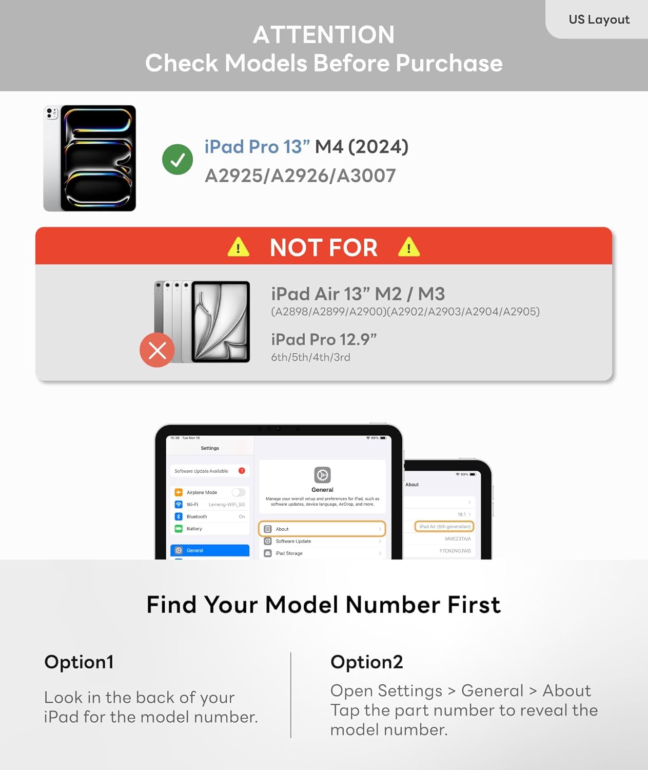 EIP Keyboard Case for iPad Pro 13 inch M4 (2024), 13” Magnetic Detachable Keyboard with Patented Stylus Shortcuts, Adjustable Stand, Seven-Color Backlit [Not for Pro 12.9” 3-6th] [Not for Air 13”].