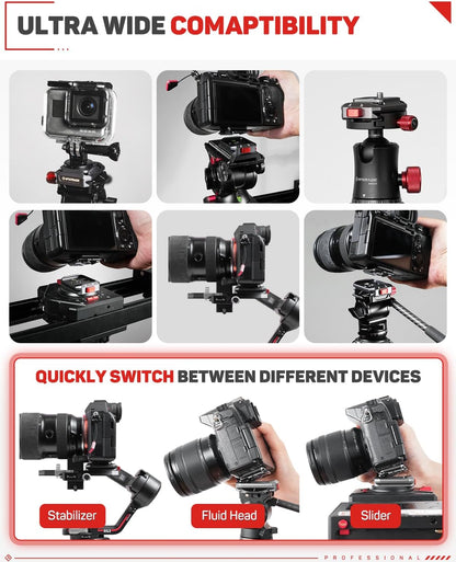 IFOOTAGE Q38 Quick Release Plate, Camera Quick Release, Tripod Mount Quick Release System, QR Adapter for DSLR, Tripod, Monopod, Slider, Stablizer, Quick Release Camera Mount, Q38