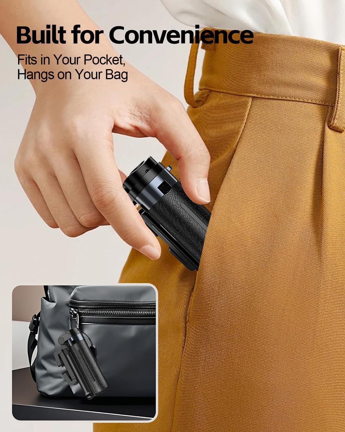 UBeesize Mini Selfie Stick Tripod with Remote, Pocket-Size Phone Stand for iPhone 16 Pro Max/Android, 360° Rotating Holder for Travel, Vlogging, TikTok, Live Streaming