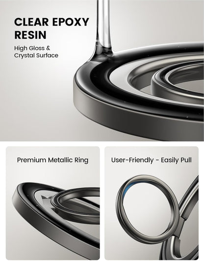 Lamicall [2025 Upgrade Metal Gear Hinge] Magnetic Phone Ring Grip for MagSafe, [4.4lbs Ultra Strong Magnet] Finger Holder Stand, Easily Pull Ring Out, Mag Safe Accessory for iPhone 16 15 14 Pro Max