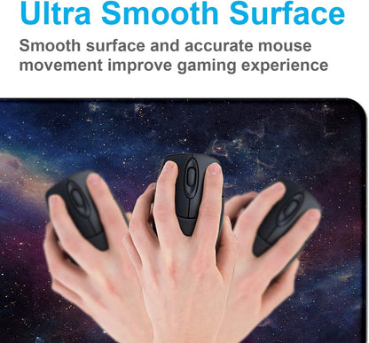 Large Extended Gaming Mouse Pad with Stitched Edges, Non-Slip Waterproof Rubber Base Mouse Pad for Office, Computer, Keyboard, Laptop and Home Desk Pad 35.4 x 15.7 x 0.12 Inch (Starry Sky)