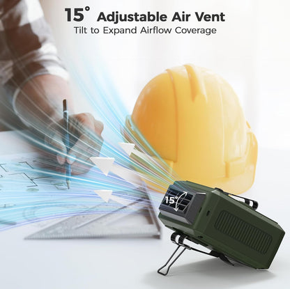 COMLIFE Portable Mini Waist Fan - Rechargeable Clip on Belt Wearable Body Fan, Max 20H Cooling, 5 Speeds 16000RPM Turbo Hands-Free Under-Shirt Neck Fan for Outdoor Jobsite Camping Traveling