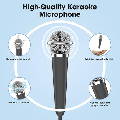 Mini Microphone for iPhone iPad Small ASMR Tiny Microphone for Voice Video Recording Singing, Vlogging, Podcasting YouTube (1 PCS Black)