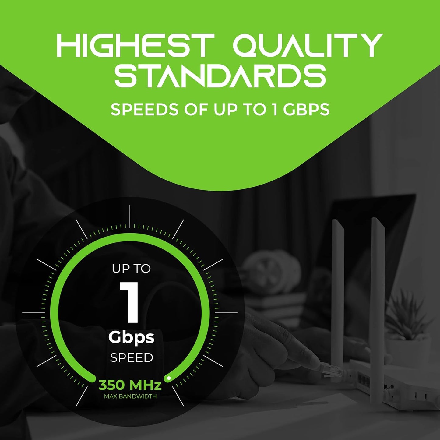 GEARIT 24-Pack, Cat5e Ethernet Patch Cable 6 Feet - Snagless RJ45 Computer LAN Network Cord, Black