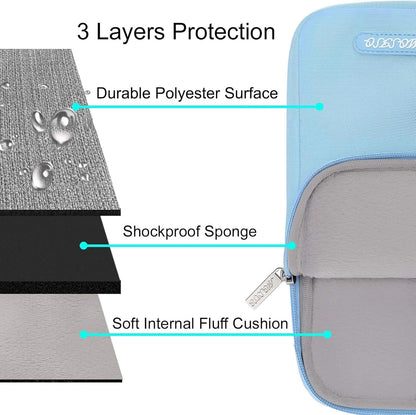 MOSISO Laptop Case 16 inch, 15-15.6 inch Laptop Sleeve Compatible with MacBook Pro 16 M4 M3 M2 M1, HP Acer Dell Lenovo ASUS Notebook, Polyester Vertical Computer Sleeve Bag with Pocket, Air Blue