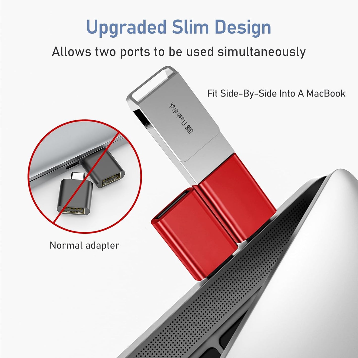 Basesailor USB C to USB Adapter 3Pack,Type C Thunderbolt 4 Converter,USBC Male to USBA 3.0 Female OTG Connector for Ford Mustang Mach-E,Tesla Model 3/Y,Samsung S25 S24,MacBook Pro Air,Camera,iPhone