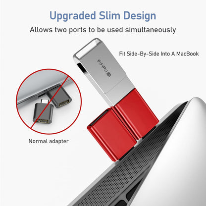 Basesailor USB C to USB Adapter 3Pack,Type C Thunderbolt 4 Converter,USBC Male to USBA 3.0 Female OTG Connector for Ford Mustang Mach-E,Tesla Model 3/Y,Samsung S25 S24,MacBook Pro Air,Camera,iPhone