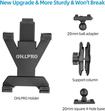 OHLPRO Heavy Duty Drill Base Tablet Holder Car Mount, iPad Mount for Truck Compatible with 7"-13" Tablets, Adjustable Angle, Sturdy Design, Ideal for Cars,Wall, Commercial Vehicles - Includes Screws
