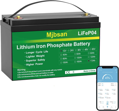 12V 170Ah LiFePO4 Battery, Built-in 150A BMS with Low-Temp Protection, Group 31 Deep Cycle Lithium Battery, Up to 15000 Cycles, Perfect for Trolling Motor, RV, Solar Power, Off-Grid, Marine