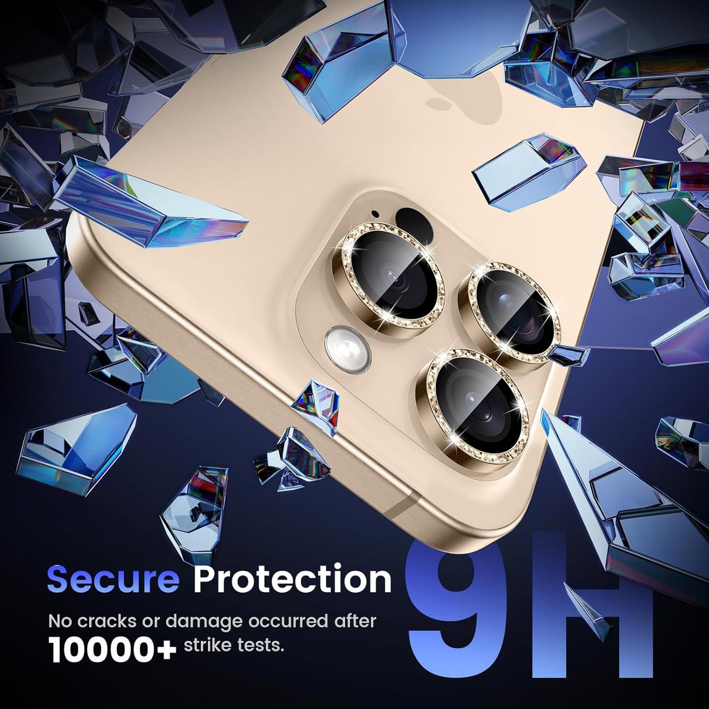 Tensea Camera Lens Protector Compatible for iPhone 16 Pro Max/16 Pro/14 Pro Max/14 Pro, Metal Aluminum Alloy Tempered Glass Cover Camera Screen Protector Accessories, Case Friendly