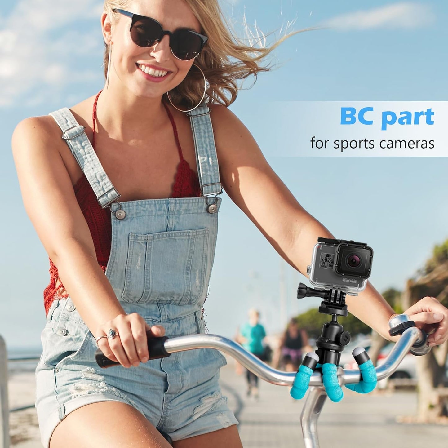 Ubeesize Portable Tripod Stand with Wireless Remote & Clip, Flexible Phone Holder for Video Recording (Blue)