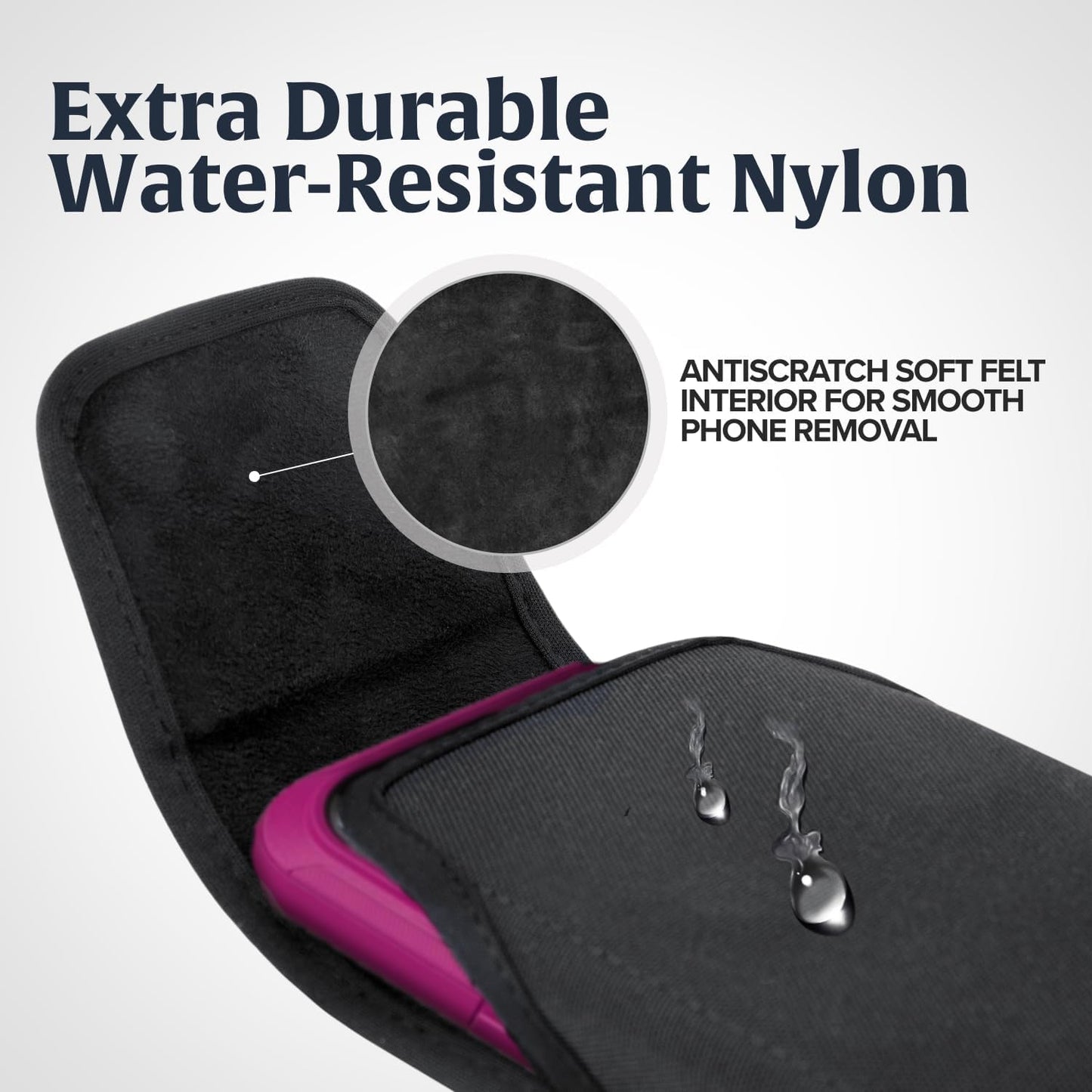 Turtleback Belt Clip for iPhone 16 Pro Max, 15 Pro Max, 14 Pro Max -Large- Fits w/Defender Bulky Style Cases - Premium Black Nylon, Vertical Belt Holder, Magnetic Closure HD Rotating Belt Clip