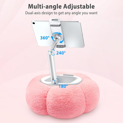 CreaDream Pumpkin Tablet Pillow Stand Holder for Kindle iPad, Adjustable Phone Pillow Stand for Lap Bed with Detachable Snack Bowl, Compatible with 4.7"-13" Tablet, iPad, iPhone, Samsung Tabs, Kindle