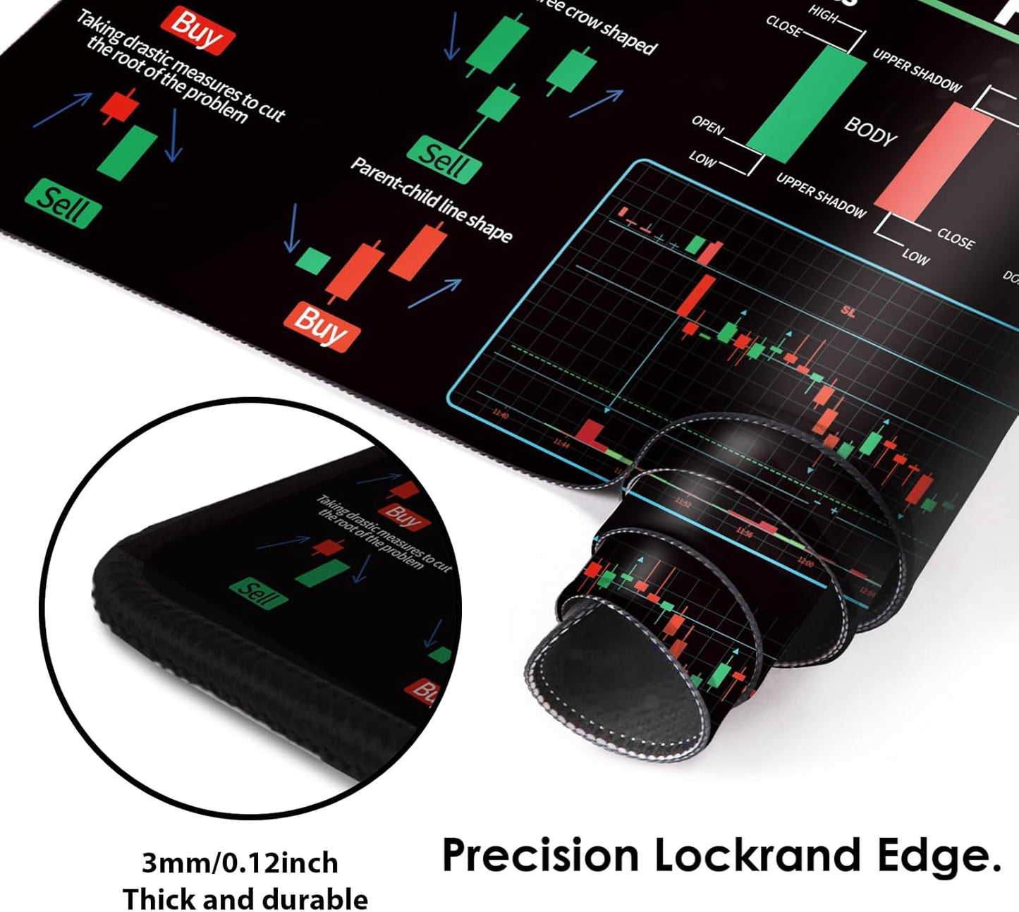 Galdas Gaming Mouse Pad XXL XL Large Long Extended Big Mousepad Non-Slip Rubber Keyboard Mouse Pad with Stitched Edges for Laptop Home Office (31.5x11.8x0.08 Inch) … (Trend)