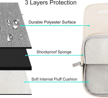 MOSISO Laptop Case 16 inch, 15-15.6 inch Laptop Sleeve Compatible with MacBook Pro 16 M4 M3 M2 M1, HP Acer Dell Lenovo ASUS Notebook, Polyester Vertical Computer Sleeve Bag with Pocket, Sand