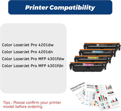 210X High Yield Toner Cartridge,with Chip Compatible for HP 210A W2100A W2100X Toner Cartridge for HP Color Laserjet MFP 4301dw 4301fdn 4301fdw Pro 4201dw 4201dn,Black Cyan Yellow Magenta,4 Pack