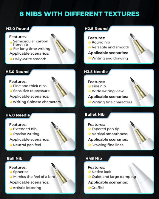 8-Pack Carbon Fiber Replacement Tips for Apple Pencil Pro/2nd/1st Gen/USB-C, Upgraded Nibs for Bare Screen & Tempered Glass with Storage Case - Pink