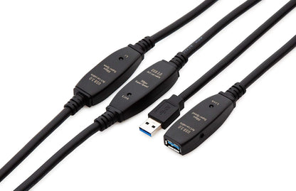 100 Feet Active USB Extension Cable 3.0 Male to Female with 3 Extension chipsets Signal Booster - Repeater Cord 30 Meters / 100 Feet (AC Power Supply Included)