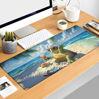 Turtle Gaming Mouse Pad Extended Desk Computer Keyboard Laptop Mouse Pads for Gaming Home Office Work, Large Long Desk Mat Mousepad with Non-Slip Rubber Base 31.5×11.8inch(17)