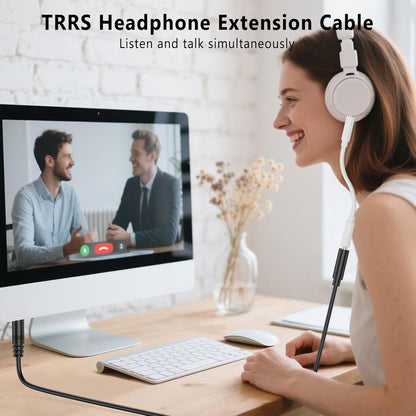 Amzpas Headphone Extension Cable, 4 Pole TRRS 3.5mm Extension Audio Cord Male to Female Stereo Audio Cable for Headset, iPhone, iPad, Smartphones, Tablets, Media Players and More (9.8ft)