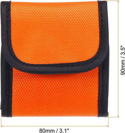 PATIKIL Lens Filter Case, 4-Pocket Camera Filter Case Portable Lens Filter Pouch Photography Fit Camera Bag Pocket Drone for 25mm-58mm, Orange