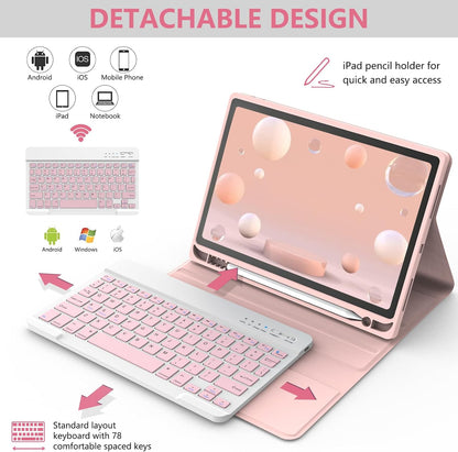 Keyboard Case for iPad Air 11-inch M3/M2/Air 5th/ 4th Generation- Detachable Bluetooth Keyboard Case with Pencil Holder - Flip Stand Cover for iPad Air 11"(2025&2024) /Air 5 2022/Air 4 2020/Pro 11 1st