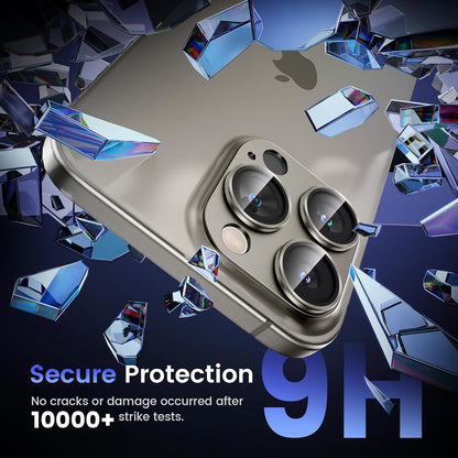 Tensea for iPhone 16 Pro/iPhone 16 Pro Max/iPhone 15 Pro/iPhone 15 Pro Max Camera Lens Protector, Metal Aluminum Alloy Tempered Glass Cover Camera Screen Protector Accessories, Case Friendly