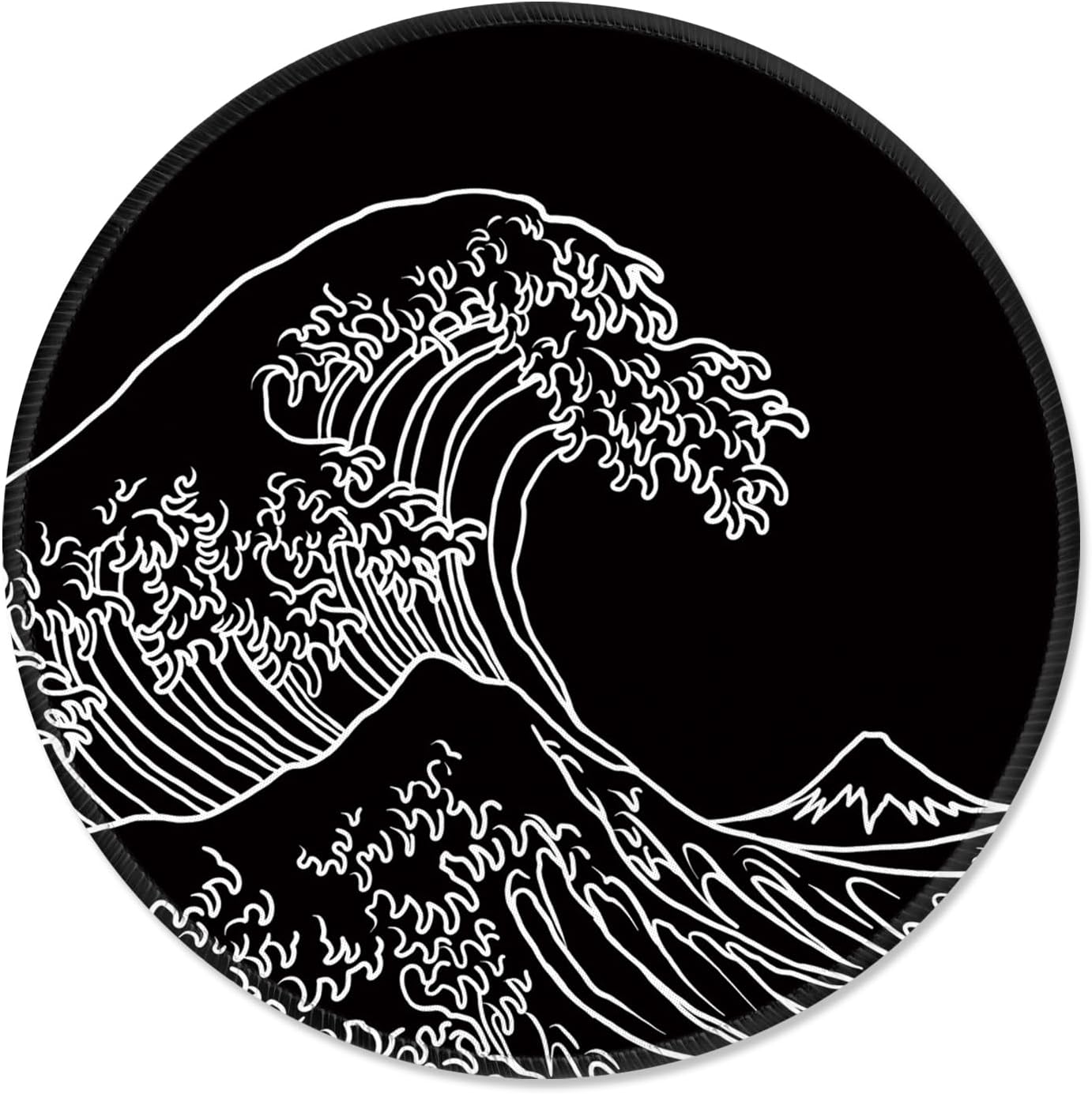 ITNRSIIET Mouse Pad Non-Slip Rubber Base Smooth Surface Stitched Edges Waterproof Durable Compatible with All Mice for Office & Gaming, Desk Accessory, Diameter 8.7 inch, Wave