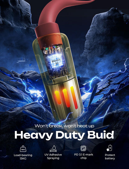 LISEN 240W Chubby USB C to USB C, 4 in 1 Charging Cable (6.6FT) with Light, USB A/C to C/L Multi Charging Cable for iPhone 16 15 14 Pro Max/MacBook/iPad Pro/SamSungS24,Red