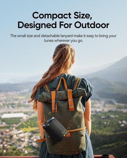 Portable Bluetooth Speaker with Lights, Stocking Stuffers, Powerful Crystal Clear Sound, IPX5 Waterproof, All Day Playtime, BT 5.3, TWS Paring, Small Wireless Speaker for Outdoor, White Elephant Gifts