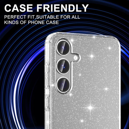 for Samsung Galaxy S25 Camera Lens Protector, Individual Metal Ring Tempered Glass Lens Cover, [Strong Adsorption] Scratch Resistant Ultra-Thin HD Clear Lens Cover, 1 Set-Silvery