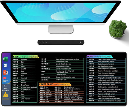 Galdas Gaming Mouse Pad XXL XL Large Long Extended Big Mousepad Non-Slip Rubber Keyboard Desk Pad with Stitched Edges for Laptop Home Office (31.5x11.8x0.08 Inch) … (Shortcut Keys1)