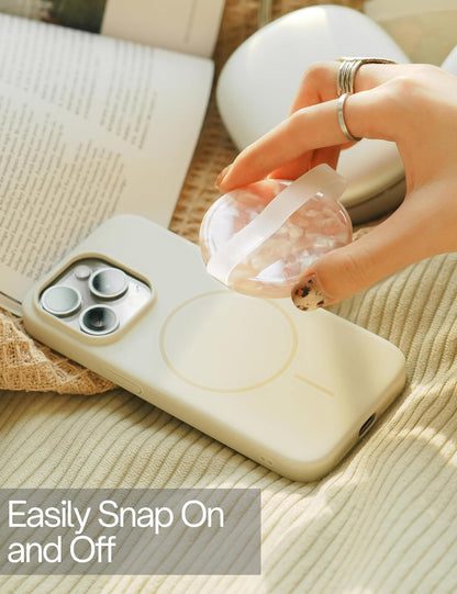 Heesch Magnetic Phone Grip for Back of Phone Light Pink Finger Strap for Phone Case Loopy Girly Loop Ring Holder for iPhone 16 Pro Max/15/14/13/12 Series Magsafe Case