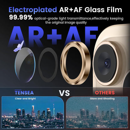 Tensea Camera Lens Protector Compatible for iPhone 16 Pro Max/16 Pro/14 Pro Max/14 Pro, Metal Aluminum Alloy Tempered Glass Cover Camera Screen Protector Accessories, Case Friendly