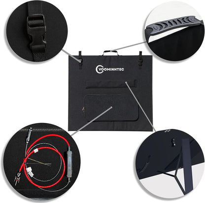 310W 18V Portable Foldable Solar Panel Monocrystalline ETFE 24% High Efficiency Foldable Kickstand Ultra-Light Waterproof IP65 Solar Charger for Power Station Off Grid Outdoor