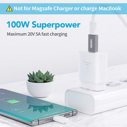 XAOSUN [10Gbps] USB C Female to USB Male Adapter (2-Pack), 3.1 USB A to C Adapter, One-Sided SuperSpeed Data Sync & 100W Fast Charging for iPhone 15 Plus Pro Max, Laptop, Charger, Quest Link, etc.