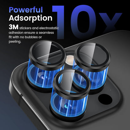 Tensea Camera Lens Protector Compatible for iPhone 16 Pro Max/16 Pro/14 Pro Max/14 Pro, Metal Aluminum Alloy Tempered Glass Cover Camera Screen Protector Accessories, Case Friendly