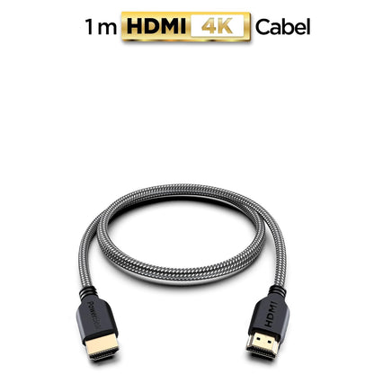 PowerBear 4K HDMI Cable 3 ft | High Speed Hdmi Cables, Braided Nylon & Gold Connectors, 4K @ 60Hz, Ultra HD, 2K, 1080P, ARC & CL3 Rated | for Laptop, Monitor, PS5, PS4, Xbox One, Fire TV, & More