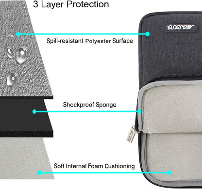 MOSISO Laptop Case 14 inch, 14 inch Laptop Sleeve Compatible with HP Lenovo Dell ASUS Acer, HP Stream, Dell Latitude, Lenovo IdeaPad, Polyester Vertical Computer Sleeve Bag with Pocket, Space Gray