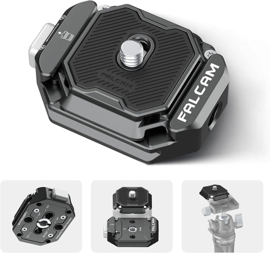 ULANZI F38 Multi-Hole Camera Quick Release Plate Kit, w 1/4" to 3/8" Screw Thread, Quick Release System QR Plate Camera Tripod Mount Adapter for Sony Canon Monopod DSLR Stabilizer Slider DJI