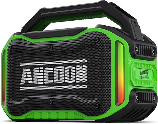 Speakers Bluetooth Wireless: 80W(Peak) Loud Speaker with Bass, 20H Playtime, IPX6 Waterproof, Large Jobsite Speakers for Work, Outdoor, Workshop, Garage, Portable Speaker with TWS (Green)