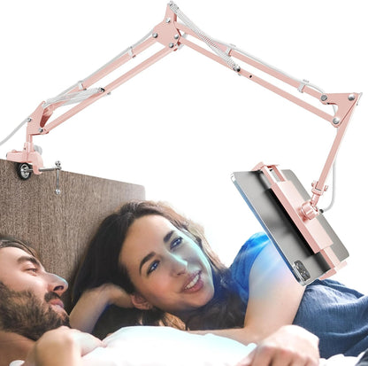 Foldable Tablet Stand, Tablet Mount Adjustable for Bed,Universal Flexible Tablet Holder with 360 Degree Rotation for iPad/iPhoneX/iPad Pro/N-Switch,or Other 4.5~13.5 Inches Devices (Pink)