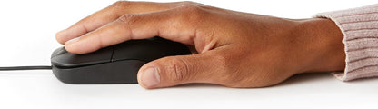 Amazon Basics 3-Button Wired USB Computer Mouse, Black - Pack of 30