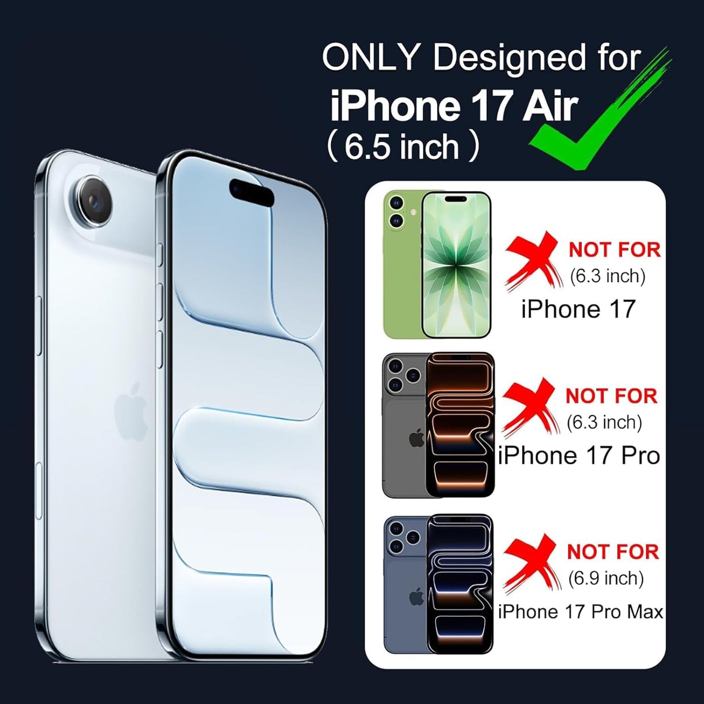 Battery Case for iPhone Air, Upgraded 12000mAh Rechargeable Portable Extended Battery Pack Supported Qi Wireless Charging Case Compatible with iPhone Air(6.5 inch) Charger Cover Power Bank (Black)