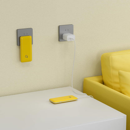 Q 10000mAh Power Bank, Slim Portable Charger,4 Output External Battery Pack with Built-in AC Wall Plug Micro USB C 3 Cables Compatible with iPhone Samsung Android Phone Tablet and More