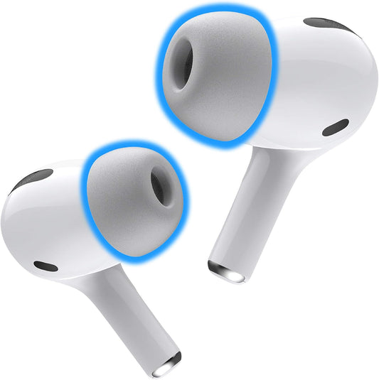 Foam Masters Memory Foam Ear Tips for AirPods Pro 1st & 2nd Gen | Comfortable | Secure | Better Noise Cancellation | Version 3.0 Replacement Buds (Small - 3 Pairs, Gray)