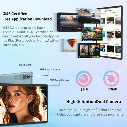 Android Tablet with Keyboard,10 inch Android 15 tablet, 24GB RAM 128GB ROM, 1TB Expand, Octa-Core, Widevine L1, 2.4G/5G WiFi, 8000mAh, Bluetooth, GMS, 2 in 1 Tablet with Case, Mouse, Stylus（Pink)