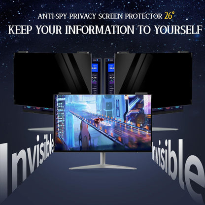 Magnetic Computer Privacy Screen 24 inch, Hanging Privacy Screen for Computer Monitor for 16:9 Frameless Monitor, Eye Protection Anti Glare Anti Blue Light Filter