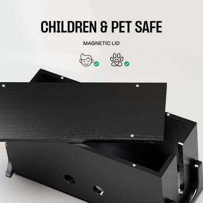 Extra Large Cable Management Box, Wood Cord Hider Box & Organizer for Power Strip, TV Wires & Desk Cable Storage